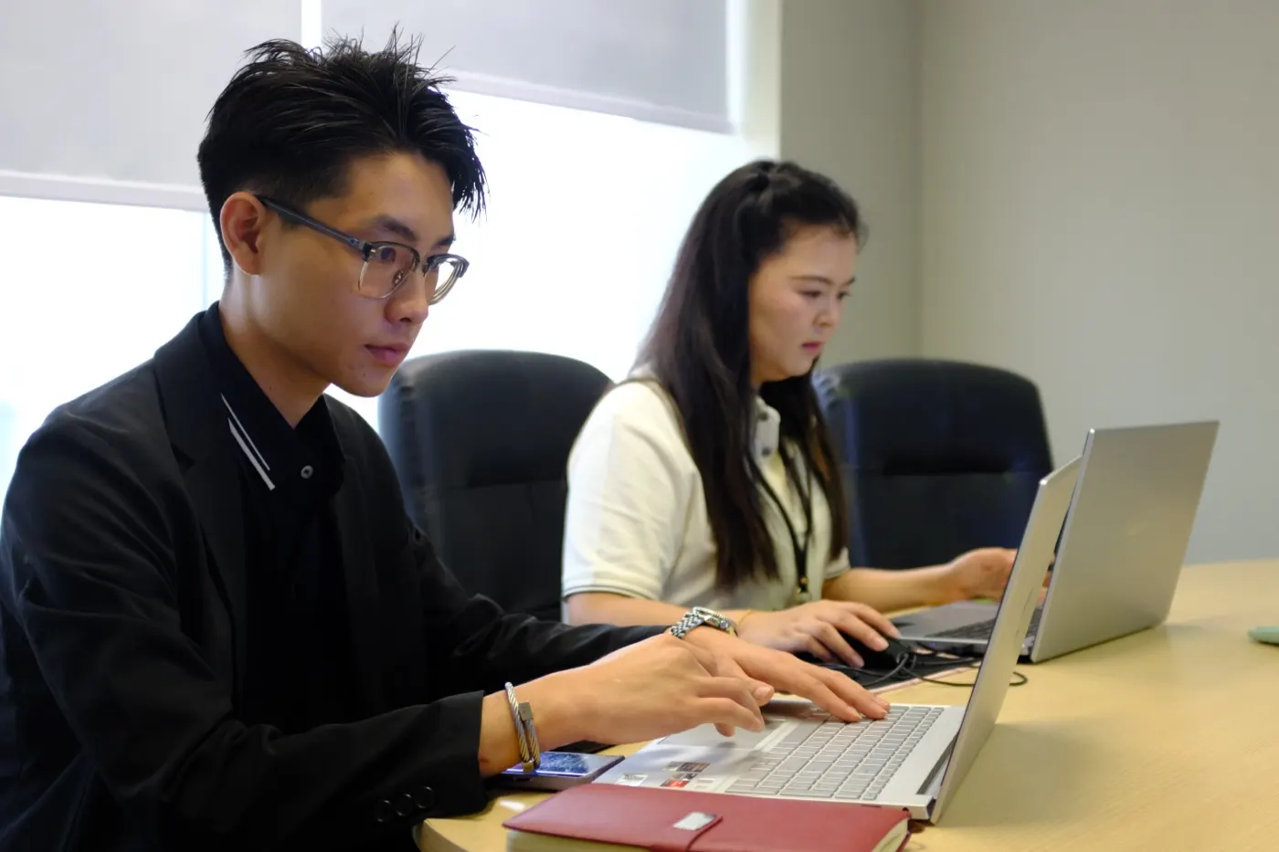 Team members at work